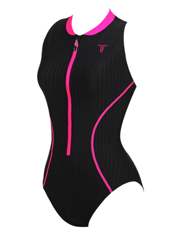 토네이도 솔리드 여성 미들컷 원피스 수영복 SLS2051 BLACK
